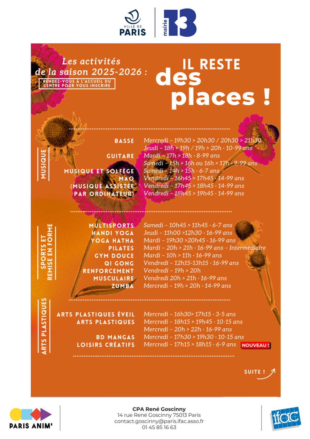 Il reste des places !